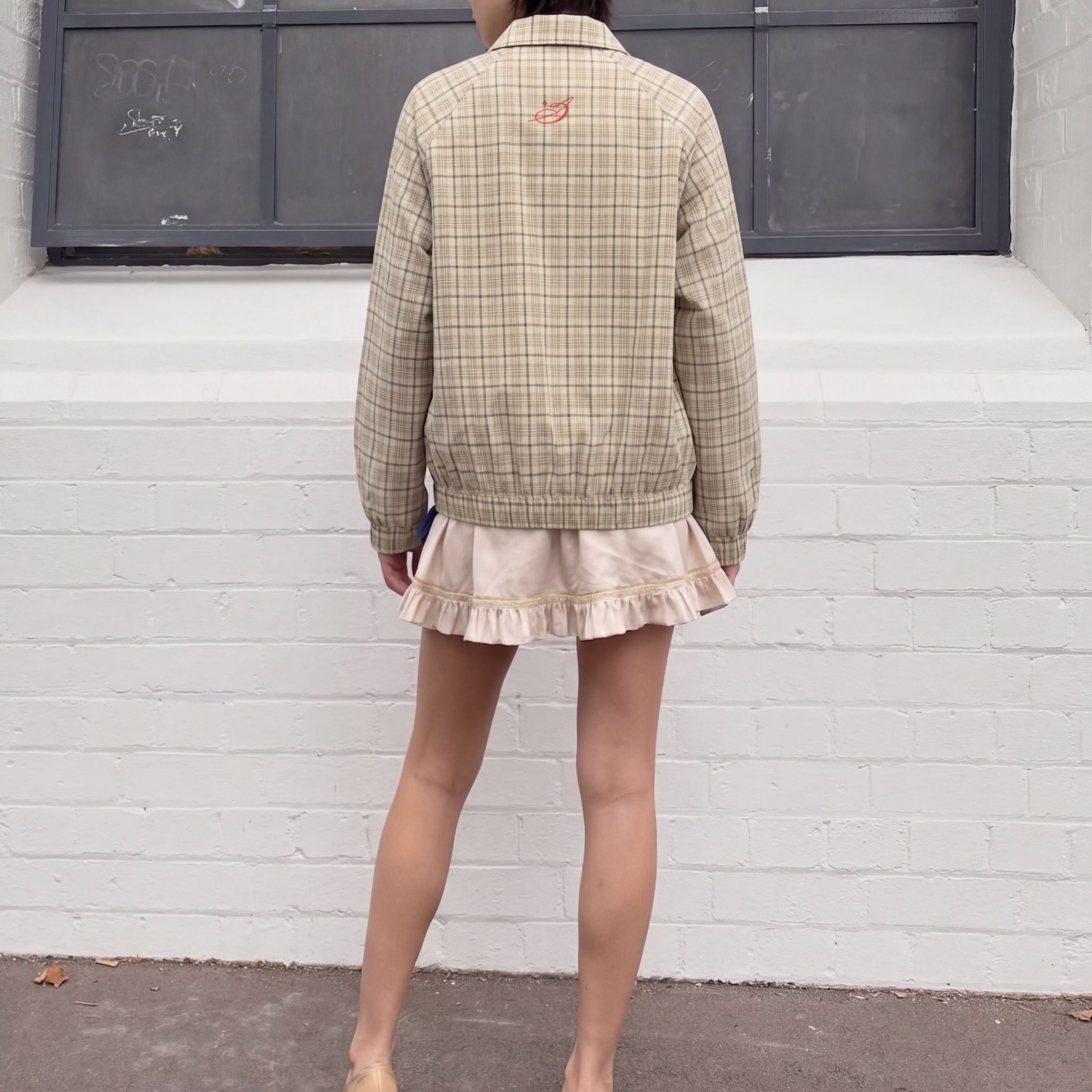 Saemore Plaid Jacket – Khaki Back